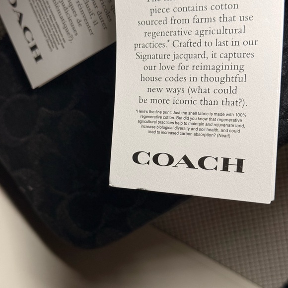 Coach Black Signature Jacquard Mini Shoulder Bag with Tan Hangtag NWT - Picture 8 of 15